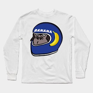 Gorilla wearing an old racing car helmet Long Sleeve T-Shirt